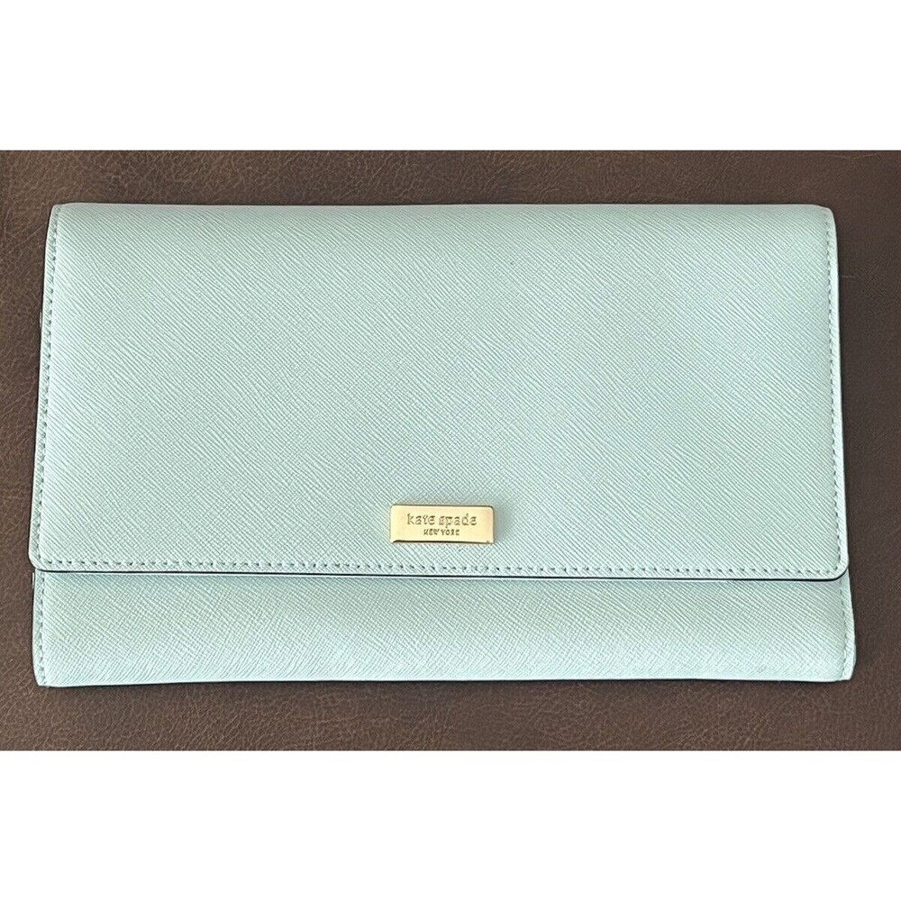 Kate Spade Wallet Blue Snap Closure ID Slot & Zipper Pockets w Silver NEW - Picture 9 of 9